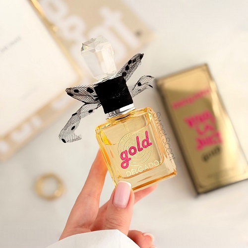 عطر جیبی دلگادو مدل ویوالاجویسی (گلد)با رایحه ملایم شیرین حجم 25 میلی لیتر