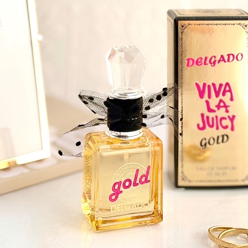 عطر جیبی دلگادو مدل ویوالاجویسی (گلد)با رایحه ملایم شیرین حجم 25 میلی لیتر